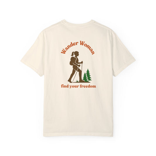Wander Woman - Find Your Freedom in Nature, back logo tee