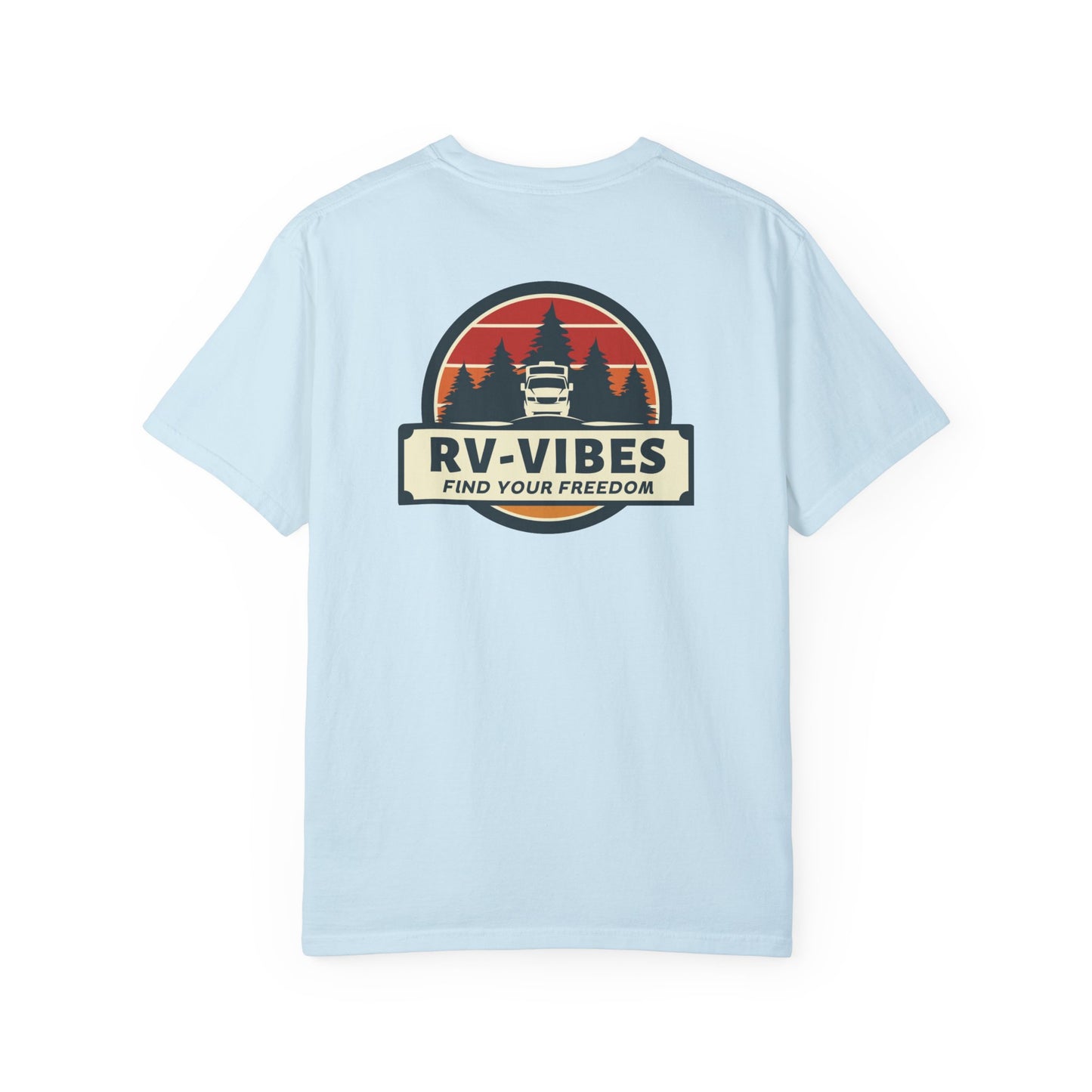 RV-Vibes Logo on back of Unisex T-shirt