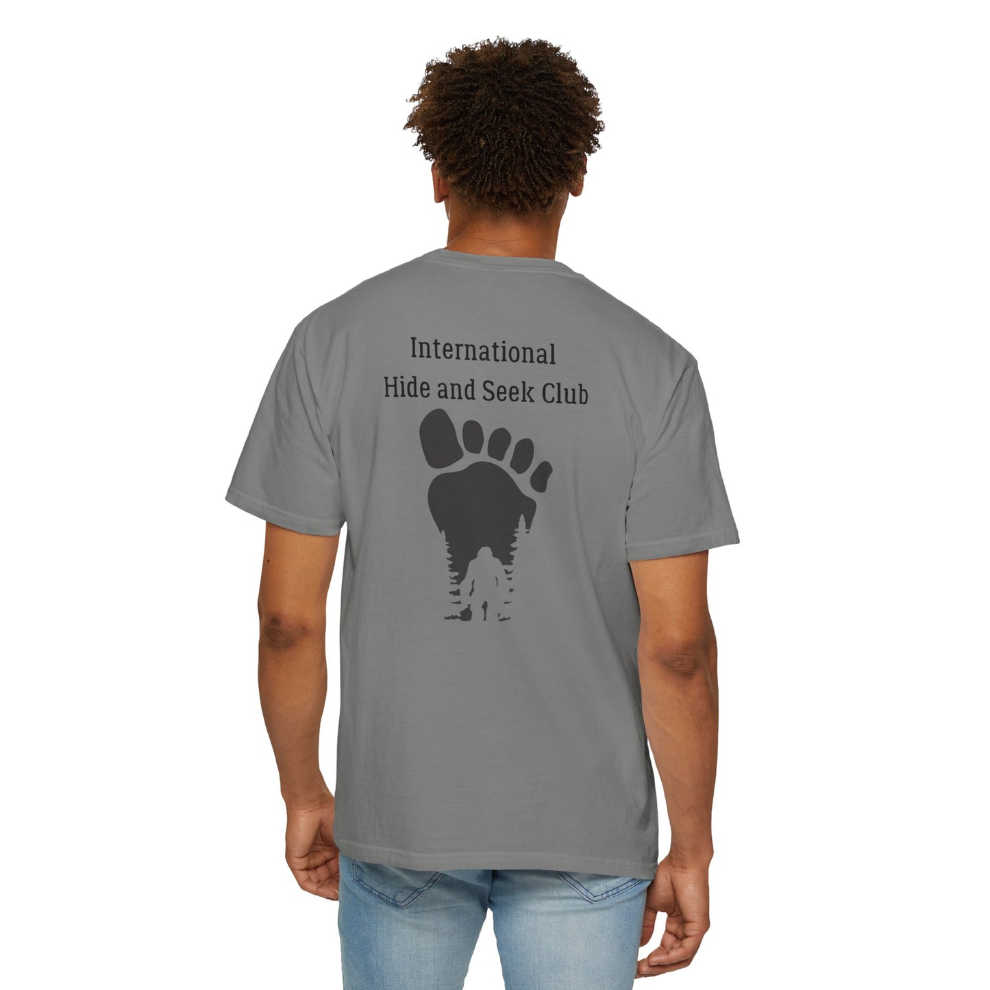 Sasquatch RVers on back of Unisex T-shirt