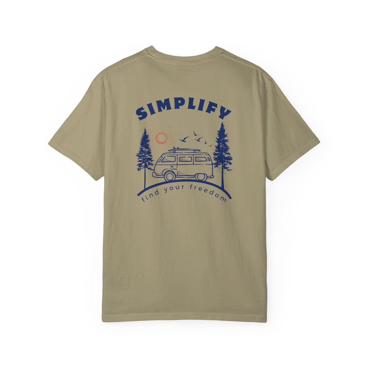 Simplify, Find Your Freedom, and Get Out There, Back Logo Unisex Tee