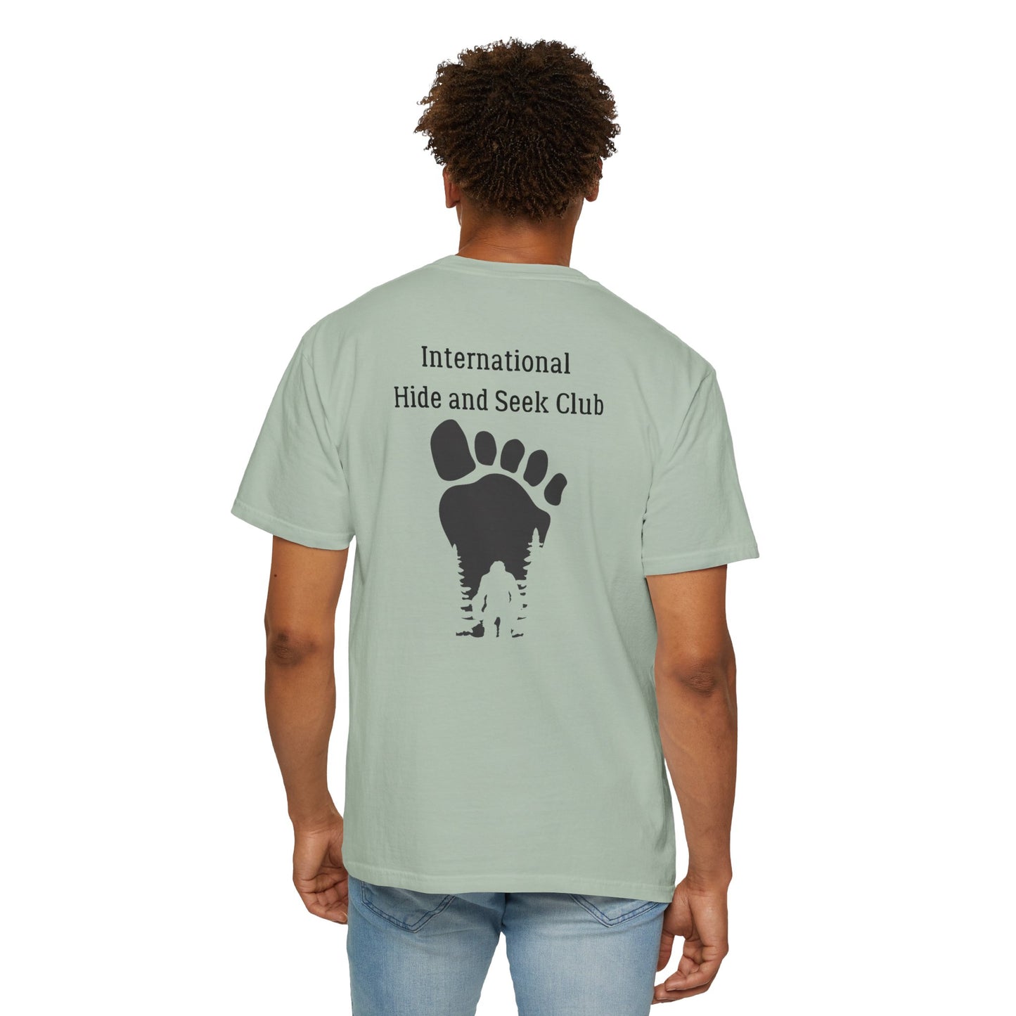 Sasquatch RVers on back of Unisex T-shirt