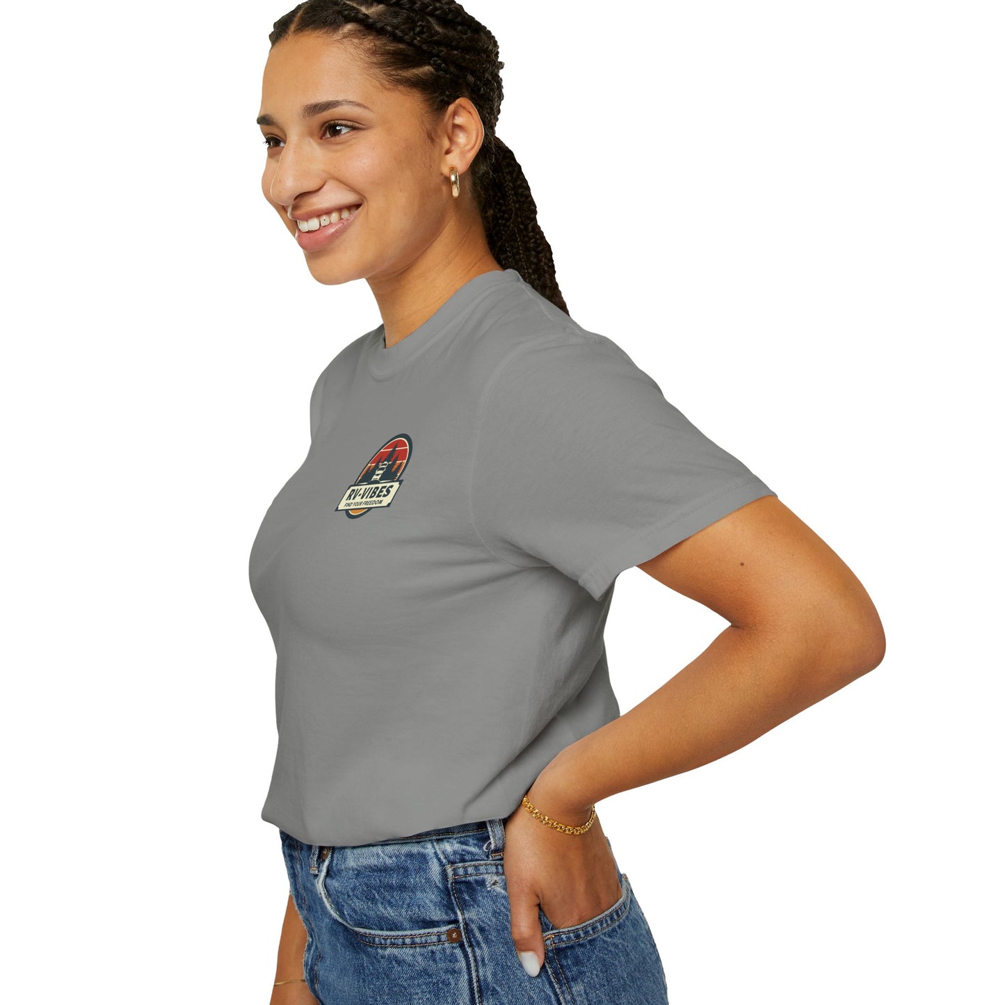 Sasquatch Zen RV Life, on back of Unisex T-Shirt