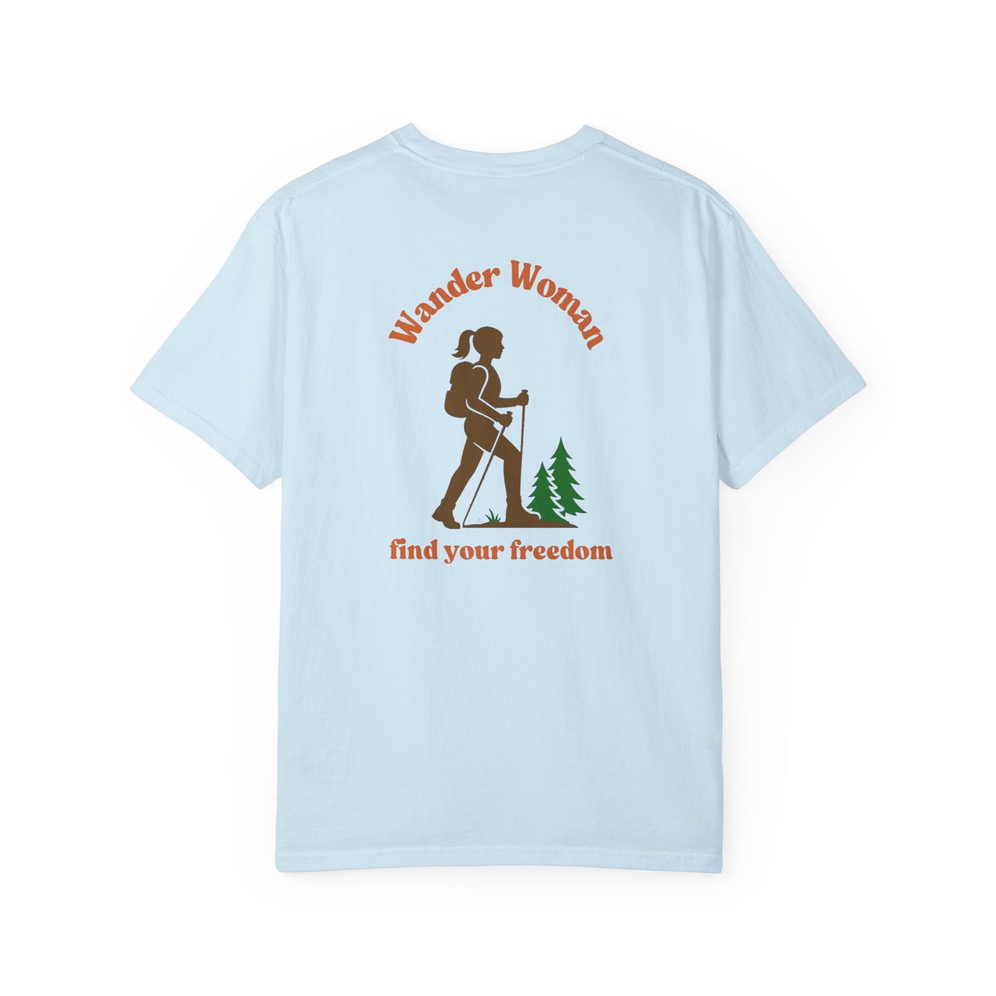 Wander Woman - Find Your Freedom in Nature, back logo tee
