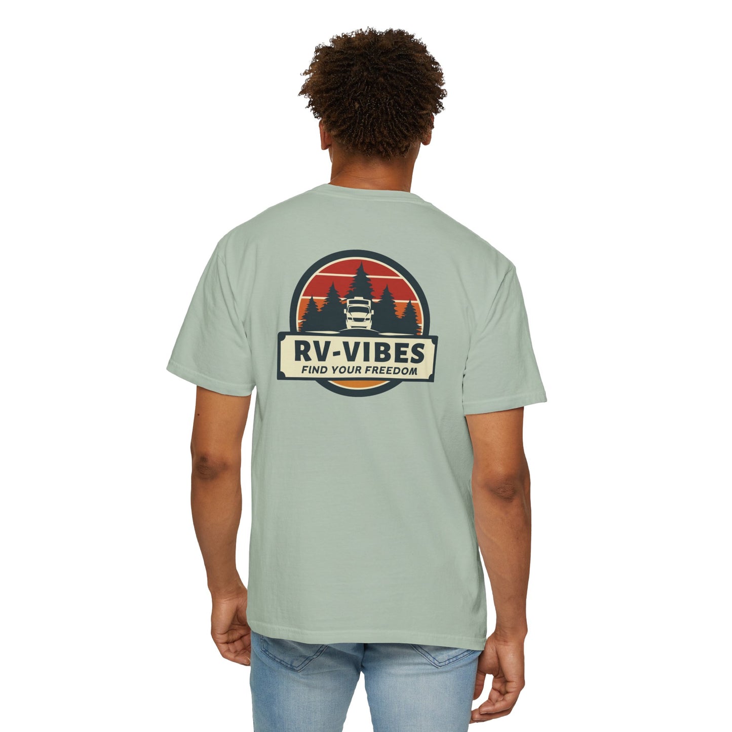 RV-Vibes Logo on back of Unisex T-shirt