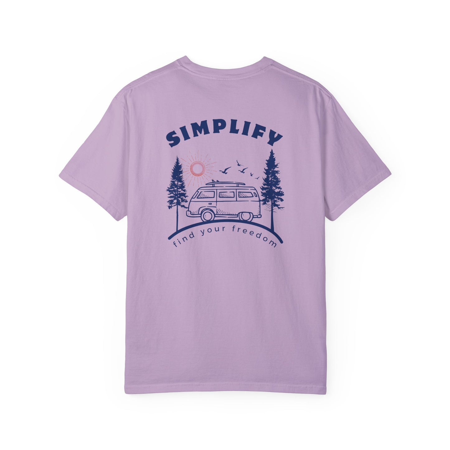 Simplify, Find Your Freedom, and Get Out There, Back Logo Unisex Tee