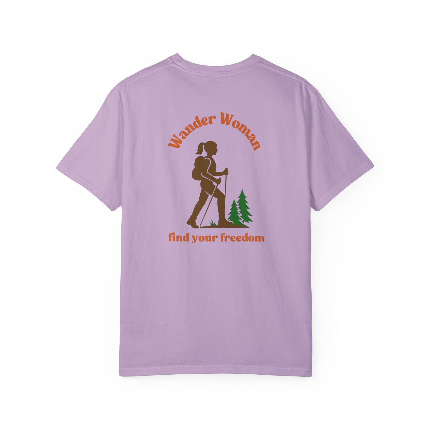 Wander Woman - Find Your Freedom in Nature, back logo tee