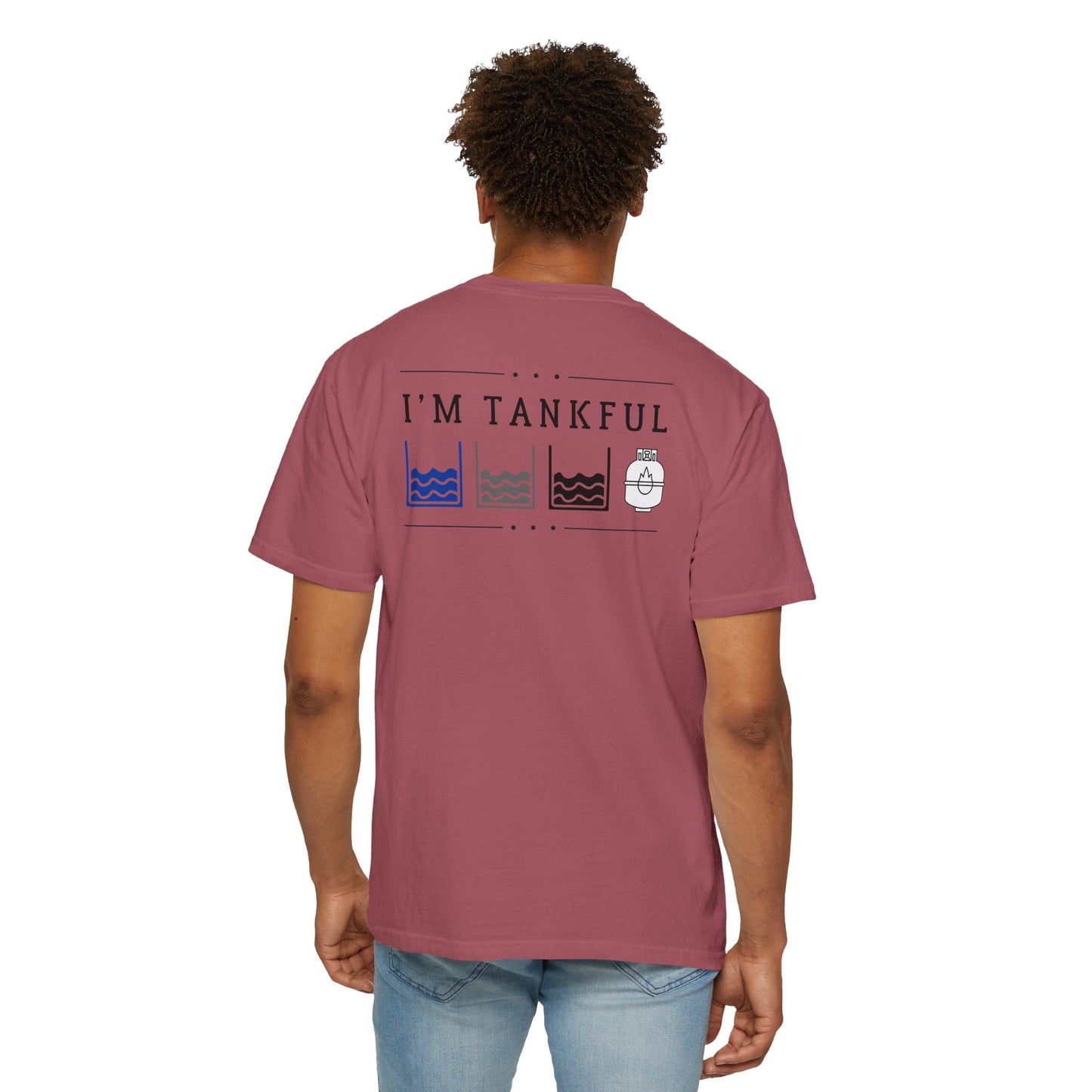 Funny Full Tanks on Back of Unisex T-shirt