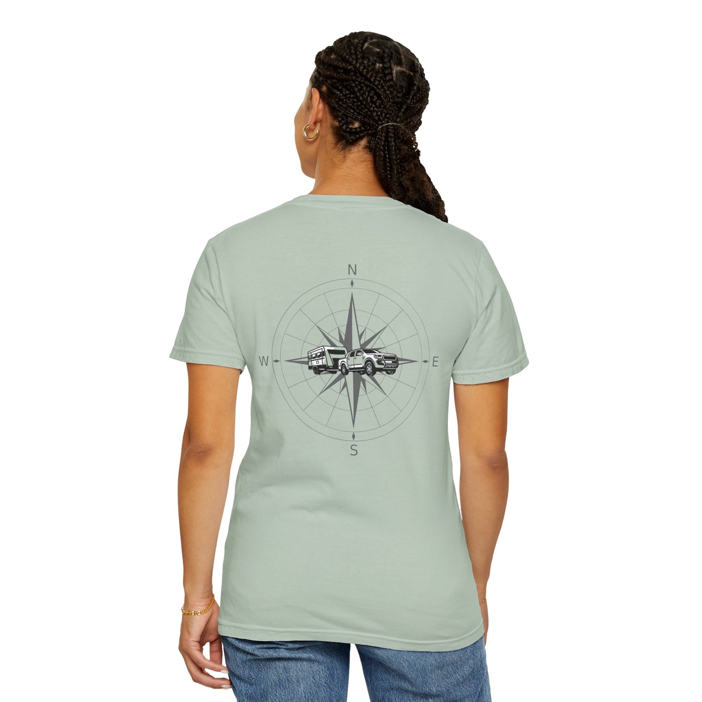 Adventure Compass, back logo on Unisex T-shirt
