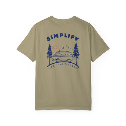 Simplify, Find Your Freedom, and Get Out There, Back Logo Unisex Tee