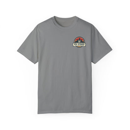 Find Your Freedom, Just Camp - logo on back of Unisex T-Shirt