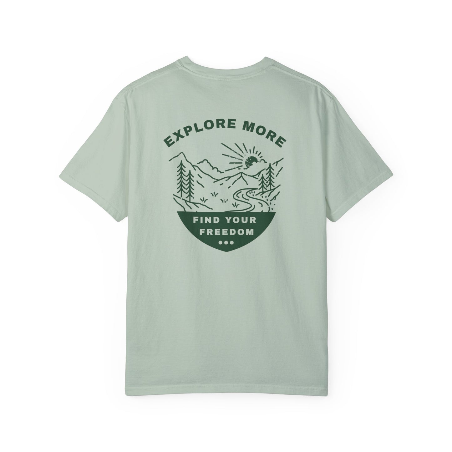 Explore More Unisex T-shirt - Find Your Freedom, Back Logo