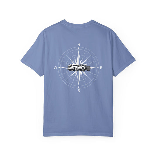 Adventure Compass, back logo on Unisex T-shirt