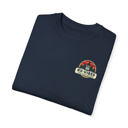 Sasquatch Zen RV Life, on back of Unisex T-Shirt
