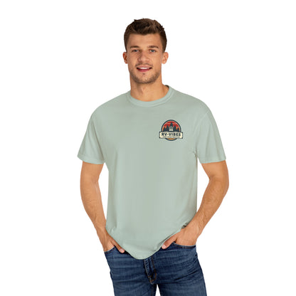 Find Your Freedom, Just Camp - logo on back of Unisex T-Shirt