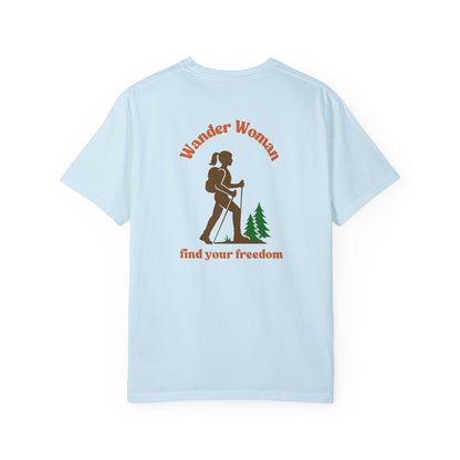 Wander Woman - Find Your Freedom in Nature, back logo tee