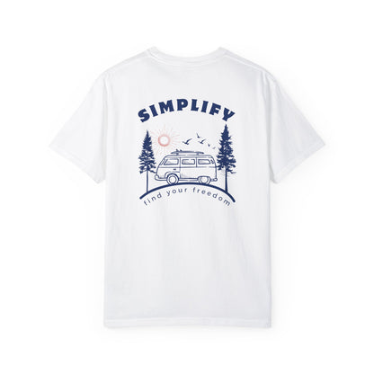 Simplify, Find Your Freedom, and Get Out There, Back Logo Unisex Tee