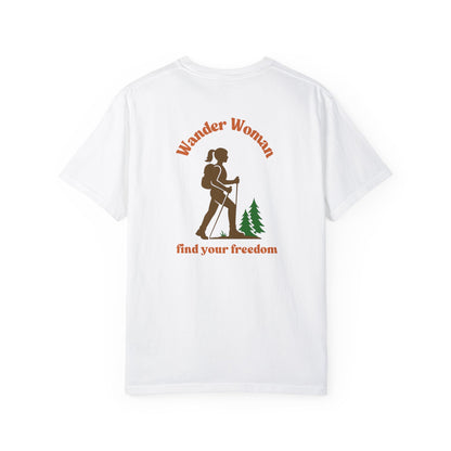 Wander Woman - Find Your Freedom in Nature, back logo tee