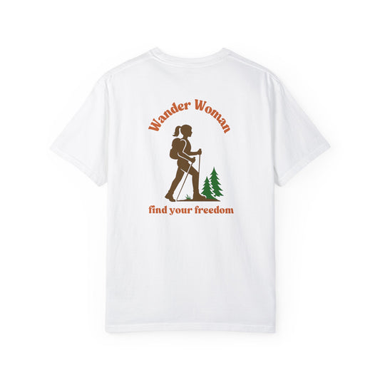 Wander Woman - Find Your Freedom in Nature, back logo tee