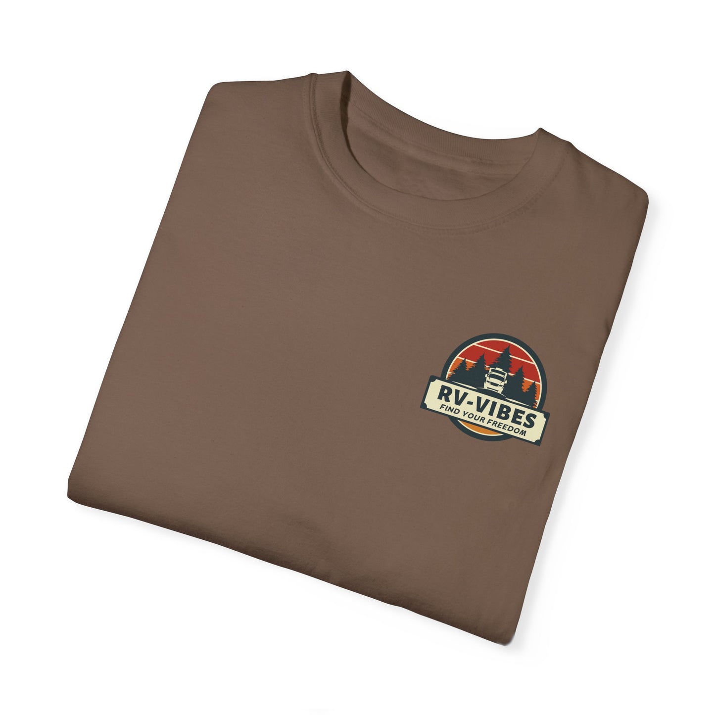Sasquatch Zen RV Life, on back of Unisex T-Shirt