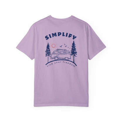 Simplify, Find Your Freedom, and Get Out There, Back Logo Unisex Tee