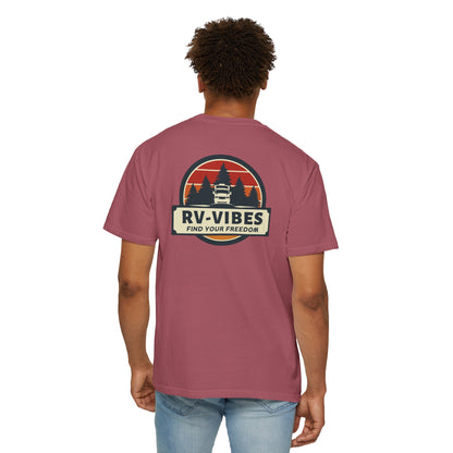 RV-Vibes Logo on back of Unisex T-shirt