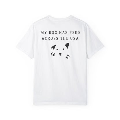 Dog Pee Across USA, back logo on Unisex T-shirt