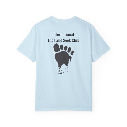 Sasquatch RVers on back of Unisex T-shirt