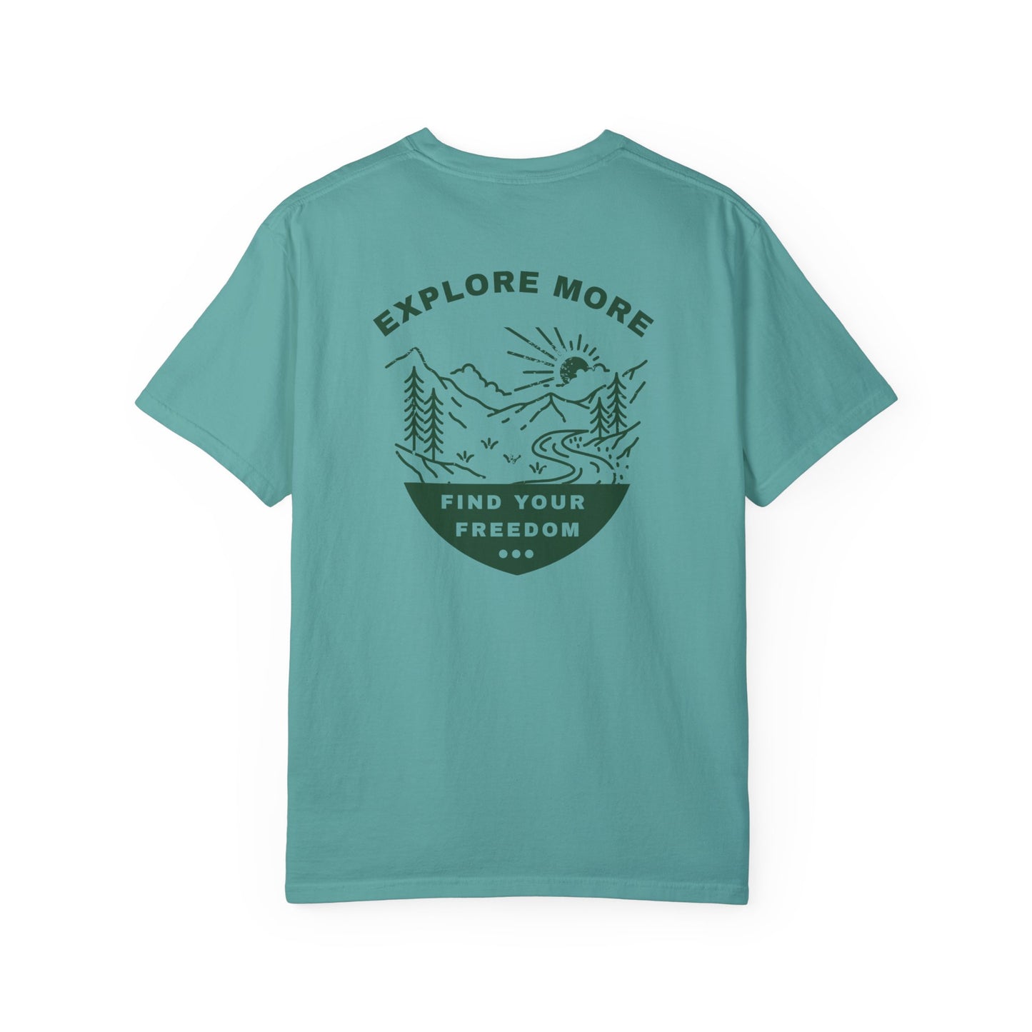 Explore More Unisex T-shirt - Find Your Freedom, Back Logo
