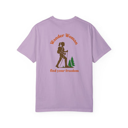Wander Woman - Find Your Freedom in Nature, back logo tee