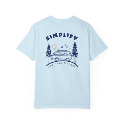 Simplify, Find Your Freedom, and Get Out There, Back Logo Unisex Tee