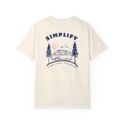 Simplify, Find Your Freedom, and Get Out There, Back Logo Unisex Tee