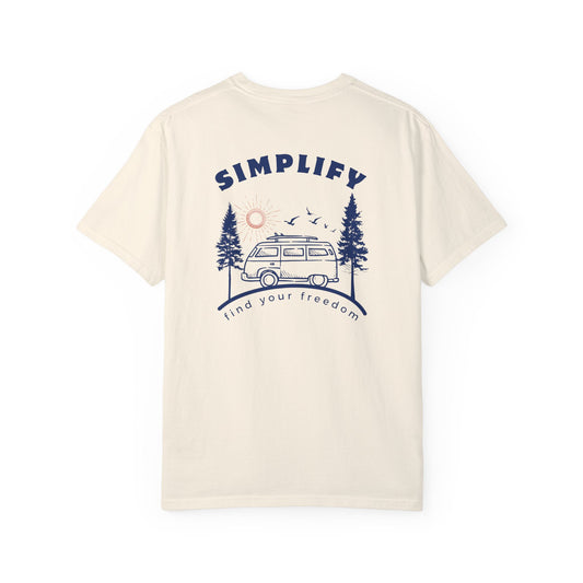 Simplify, Find Your Freedom, and Get Out There, Back Logo Unisex Tee